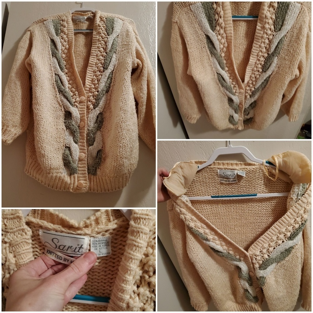 Sarit Vintage Hand-Knit Sweater (L) EUC BEAUTIFUL!